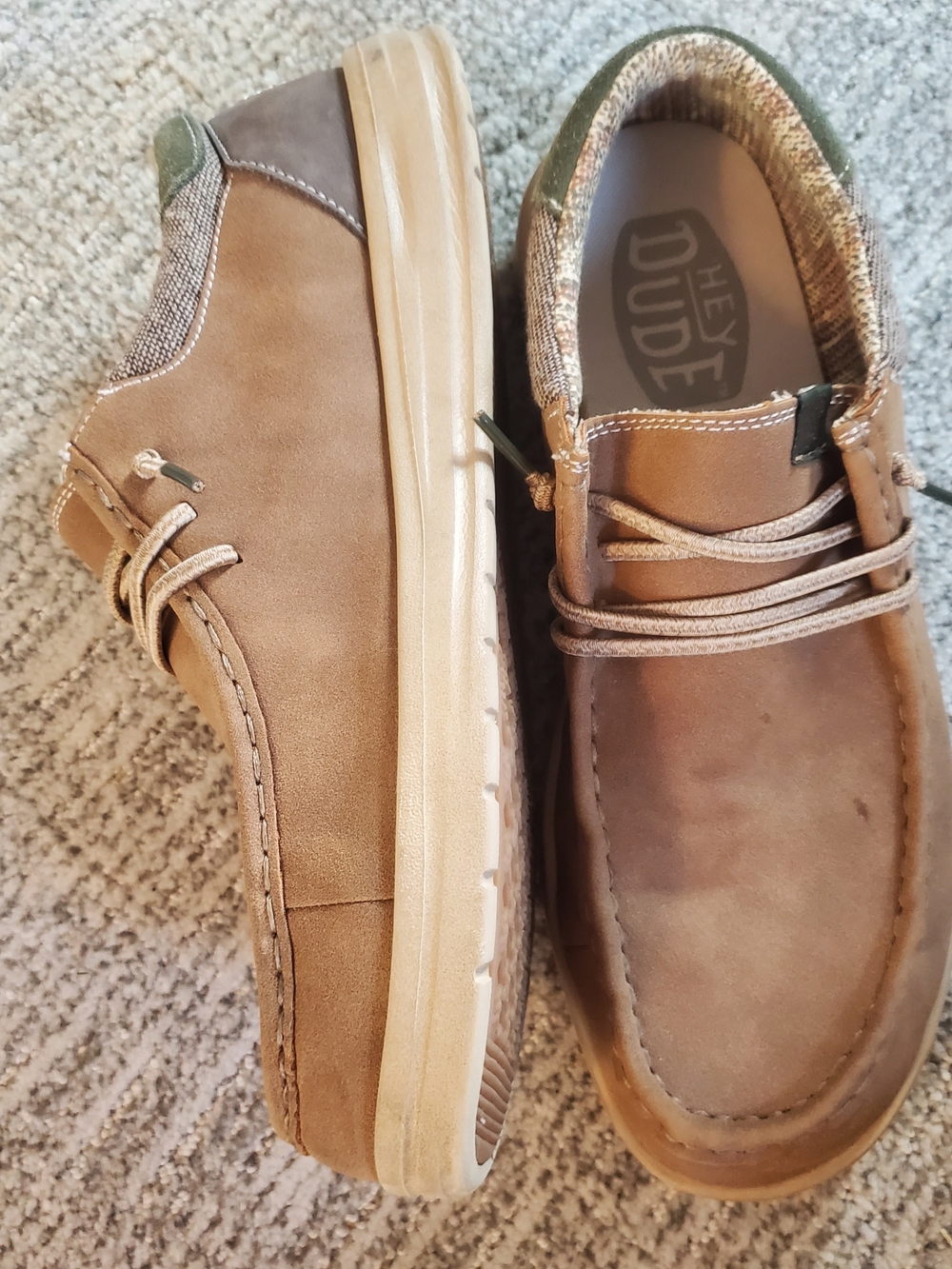 Hey Dude Men's Suede Sneaker Boat Shoe in Tan - Picture 8 of 11